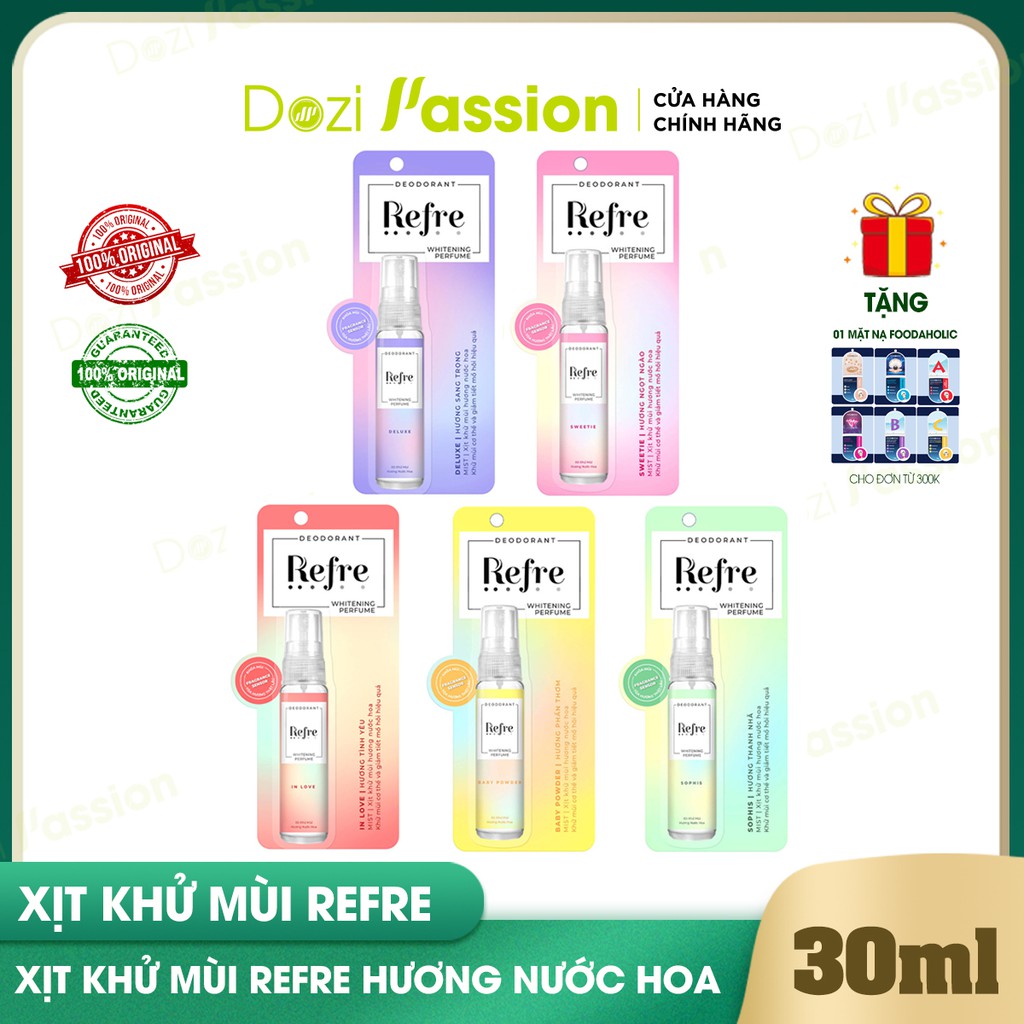 Xịt Khử Mùi Refre Dưỡng Trắng Hương Nước Hoa Refre Whitening 30ml