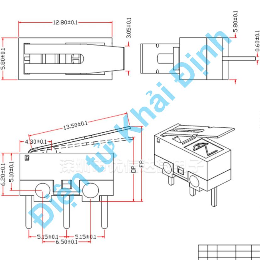 10 cái CÔNG TẮC HÀNH TRÌNH chuột máy tính MINI MK7 MK8 JL012 kde4477