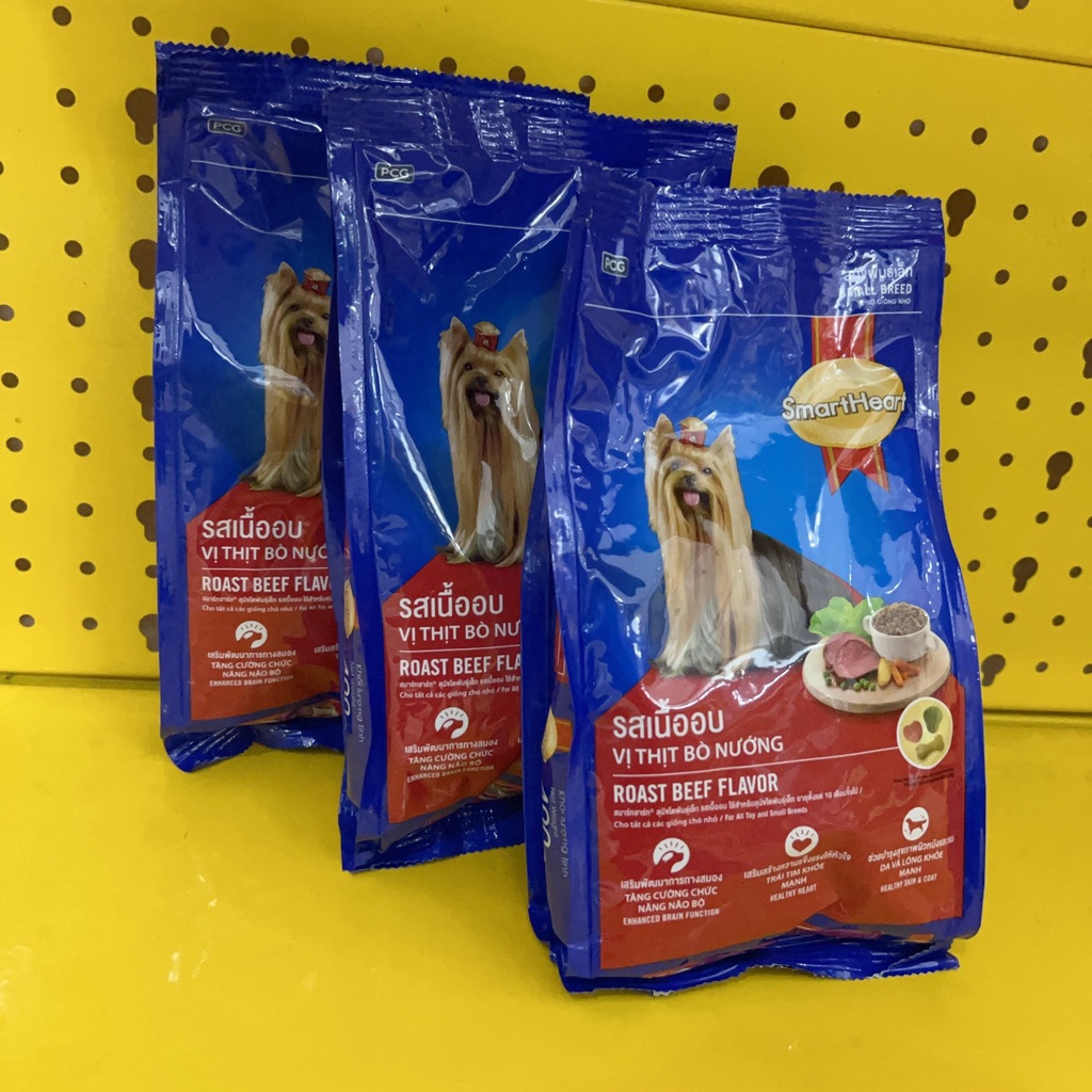 Thức ăn cho chó Smartheart Small 400g, đồ ăn hạt cho chó nhỏ vị bò nướng giúp cún ăn ngon miệng - Củ Cải Pet Shop