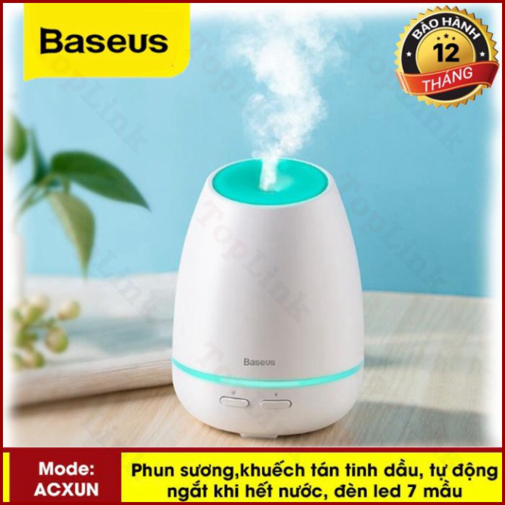 [CHÍNH HÃNG] Máy Phun Sương, Tạo Ẩm, Khuếch Tán Tinh Dầu Mini Baseus Creamy - Đèn Led 7 Mầu