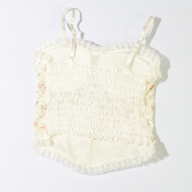 SUXI Áo Hai Dây Dáng Ôm In Hoa Thời Trang Retro Hàn Quốc