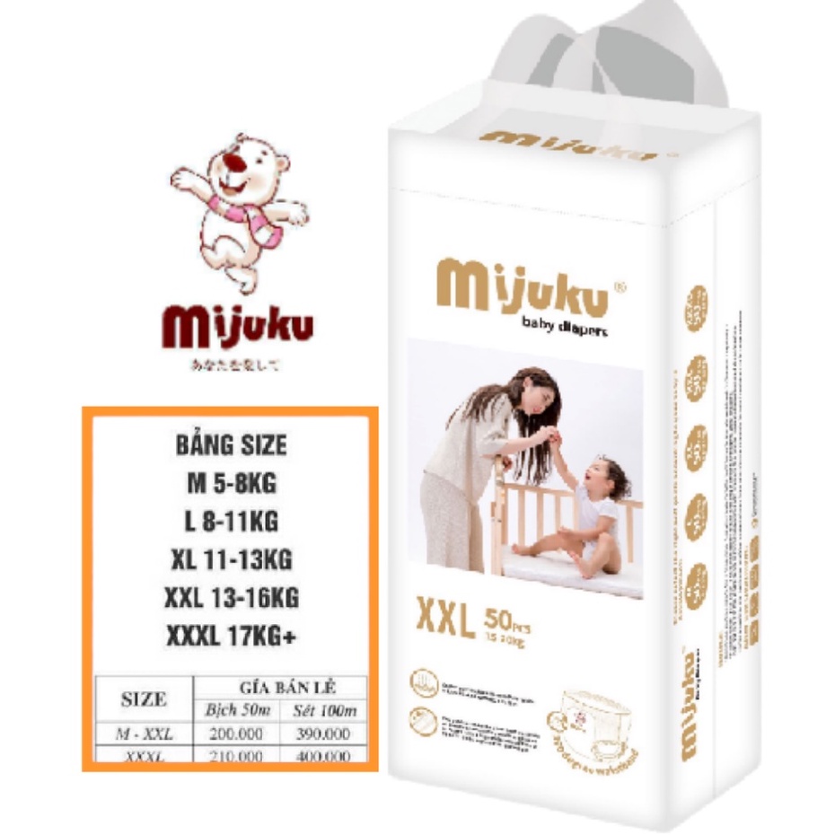 Tã Bỉm Quần Mijuku Nhật XXL100