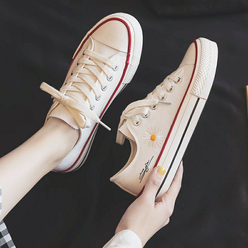 Giày Nữ 💖 Giày Thể Thao Nữ Hoa Cúc Cổ Thấp Convers cực xinh xắn thời trang Mới 2021 Hot Trend