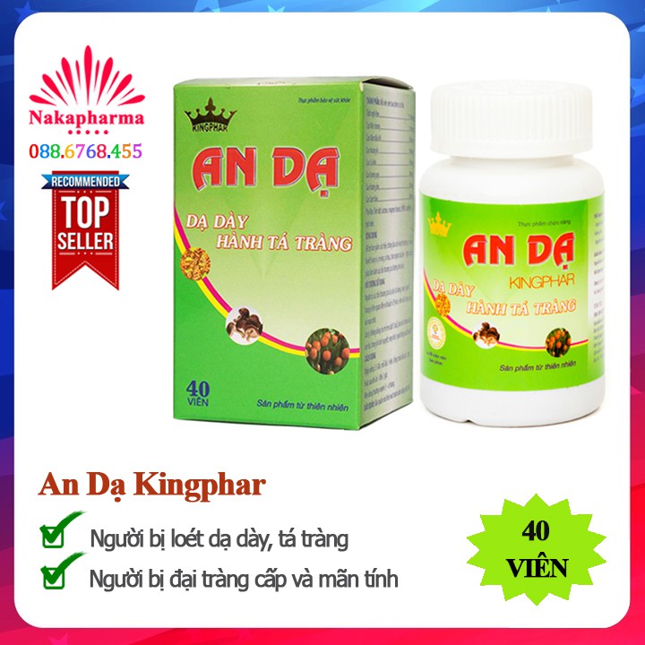 An Dạ Kingphar – Giúp giảm viêm loét dạ dày, tá tràng, trào ngược thực quản, dịch vị, ăn uống không tiêu
