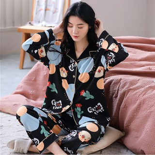 [ẢNH THẬT] Đồ bộ Pijama Đồ bộ mặc nhà nữ vải COTTON 100 cao cấp style Hàn Quốc Full size (802)