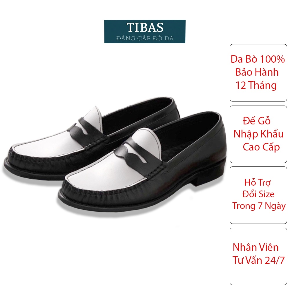 Giày Penny Loafer TIBAS Da Bò Nguyên Tấm, Giày Sơn Tùng Đế Phíp Cao Cấp