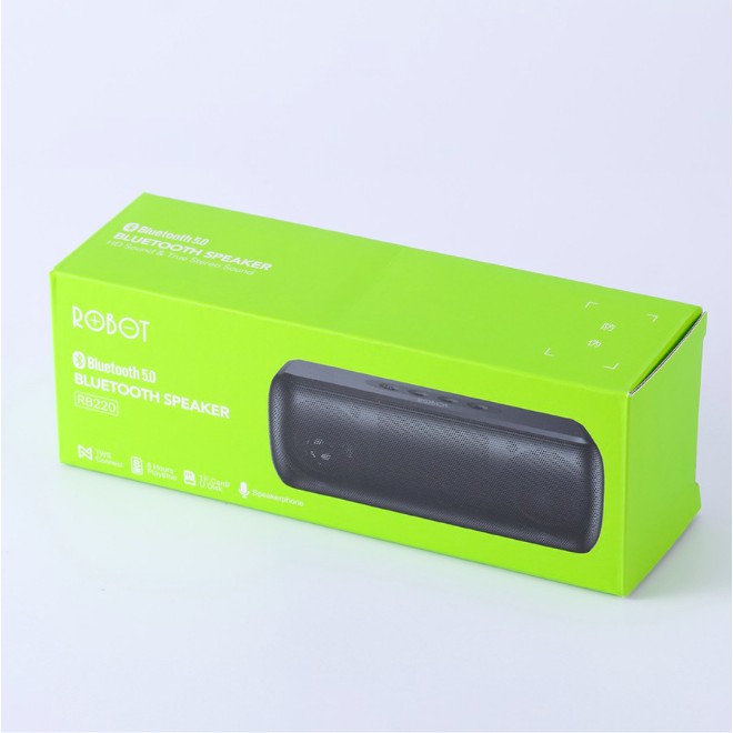 Loa Bluetooth ROBOT RB220 Công suất lớn 5W - Hỗ trợ TWS- Âm thanh vòm âm bass sâu và trầm thiết kế nhỏ gọn