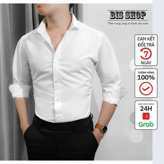 Áo sơ mi nam dài tay chất vải lụa nến mềm mịn chống nhăn