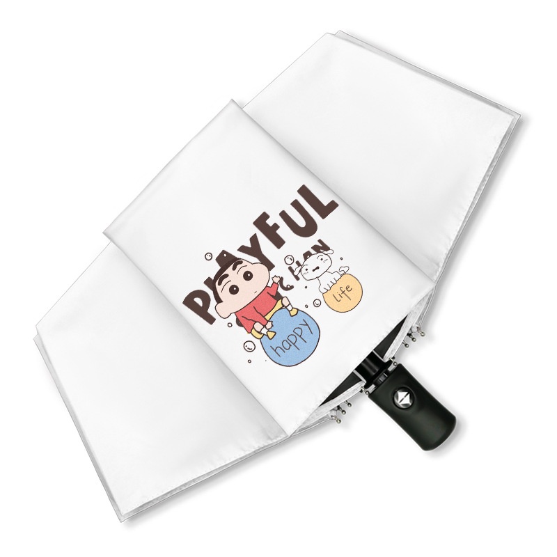 Ellen Dù Gấp Tự Động Che Mưa Nắng In Hình Cậu Bé Bút Chì Shin chan Dễ Thương Cho Học Sinh