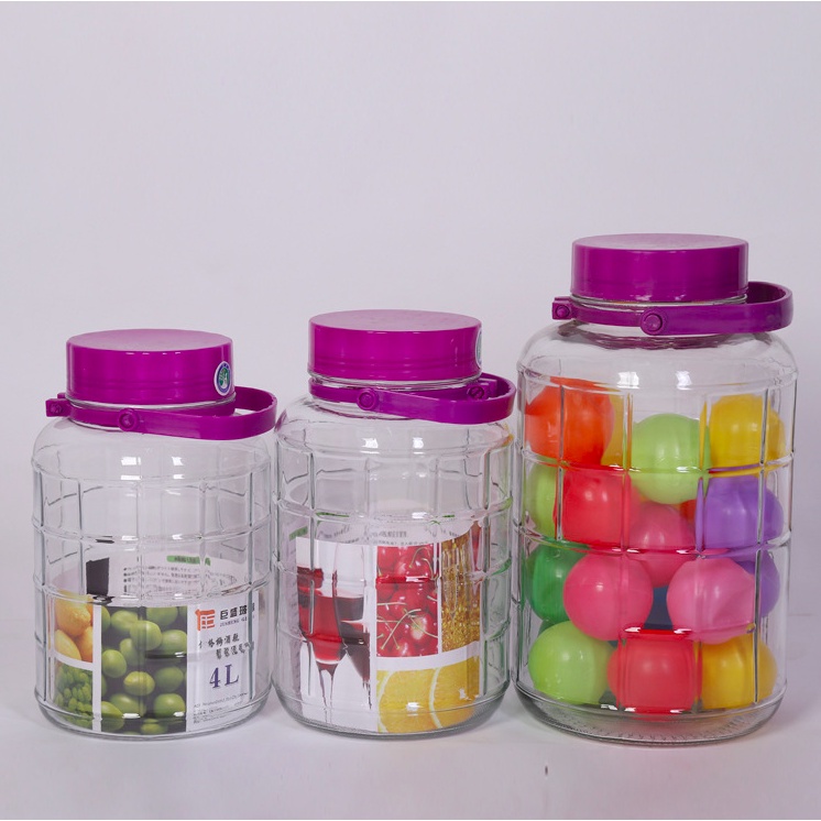 Bình thuỷ tinh ngâm rượu 1l, 2,l, 3l, 4l, 5l, 10l, 20l có quai giá tốt