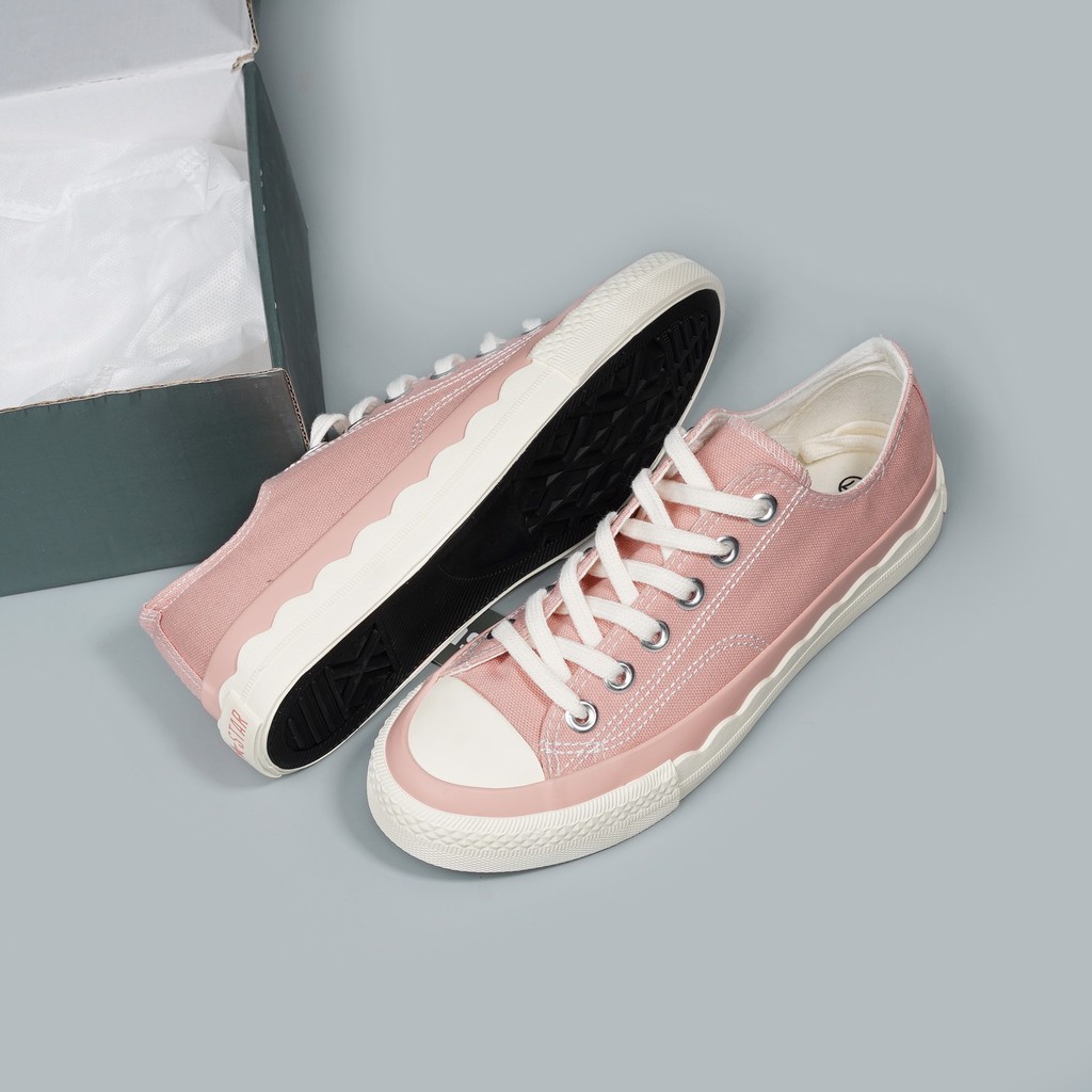 GIÀY SNEAKERS VẢI NỮ CỔ NGẮN EVEN STAR - HỒNG