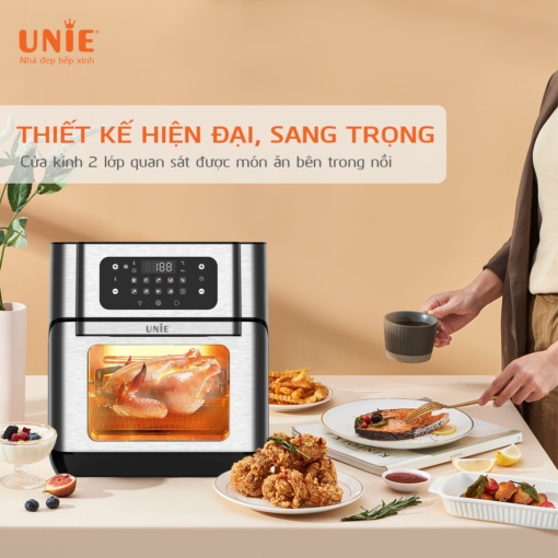 Nồi chiên không dầu UNIE UE-1000 dung tích 12 Lít - cửa tháo rời - dễ dàng vệ sinh