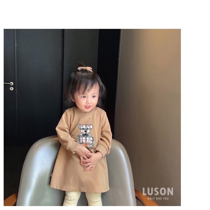 Váy bé gái dáng xuông chất cotton mềm thoáng mát