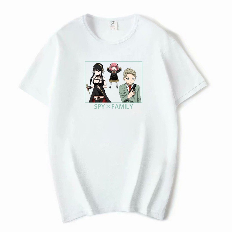 Áo Thun Tay Ngắn In Hoạt Hình Spy X Family Kawaii Forger Anya Forger Bond Thời Trang Mùa Hè