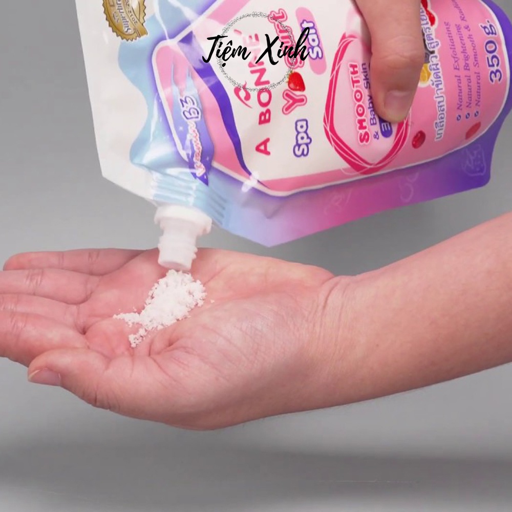Muối tắm sữa bò A Bonné Spa Milk Salt 350g Thái Lan Muối tẩy tế bào chết tinh chất Yougrt và Sữa Bò giúp trắng da
