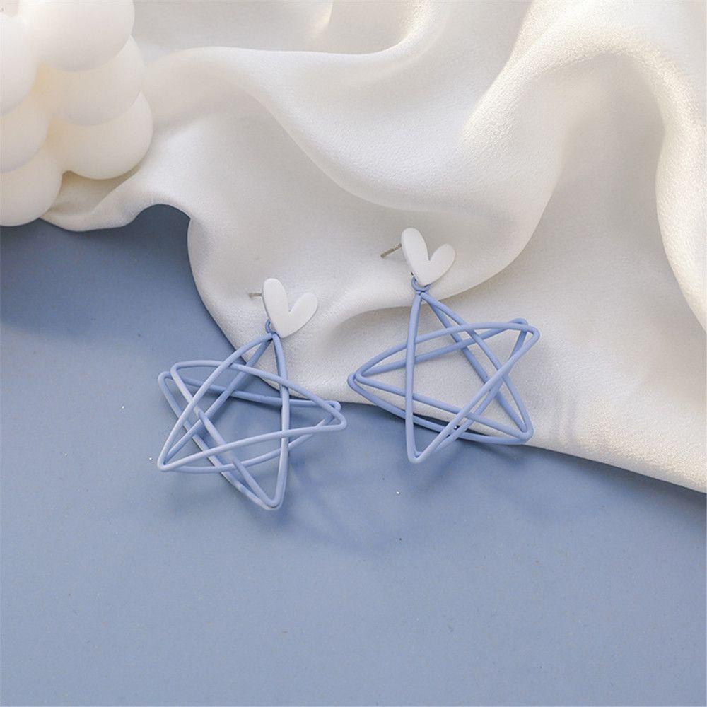 Bông Tai Hình Ngôi Sao / Trái Tim Rỗng Thời Trang Cho Nữ