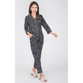 Bộ pijama cotton cà bông Hoa Việt