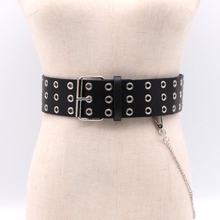 Thắt lưng nữ 3 hàng lỗ kèm chain