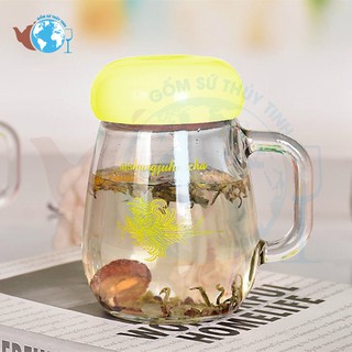 Ly thủy tinh có quai cầm và nắp đậy 350ML