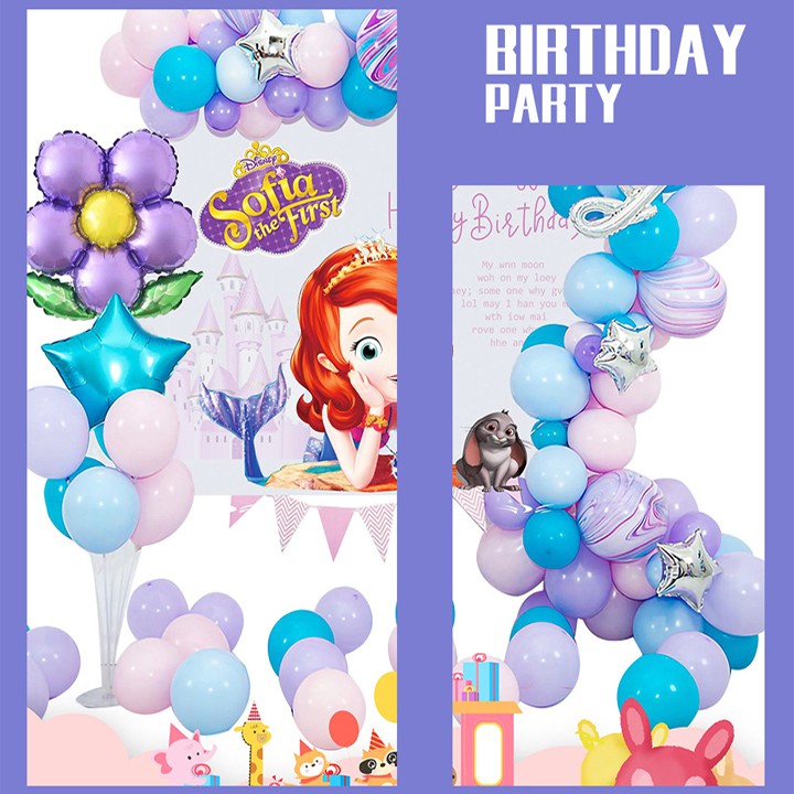 Bộ Trang Trí Sinh Nhật, Thôi Nôi Cho Bé Trai, Bé Gái Mẫu Tấm Poster 70x70cm Có Kèm Bơm Tay