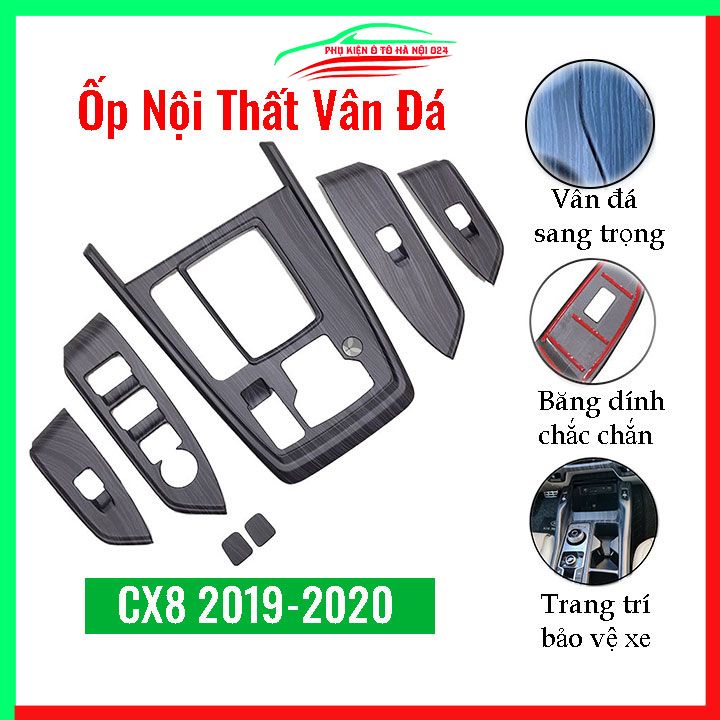 Ốp nội thất cho xe ô tô CX8, CX-8 2019-2020 Vấn Đá Nhựa ABS bảo vệ chống trầy xước và làm đẹp xe