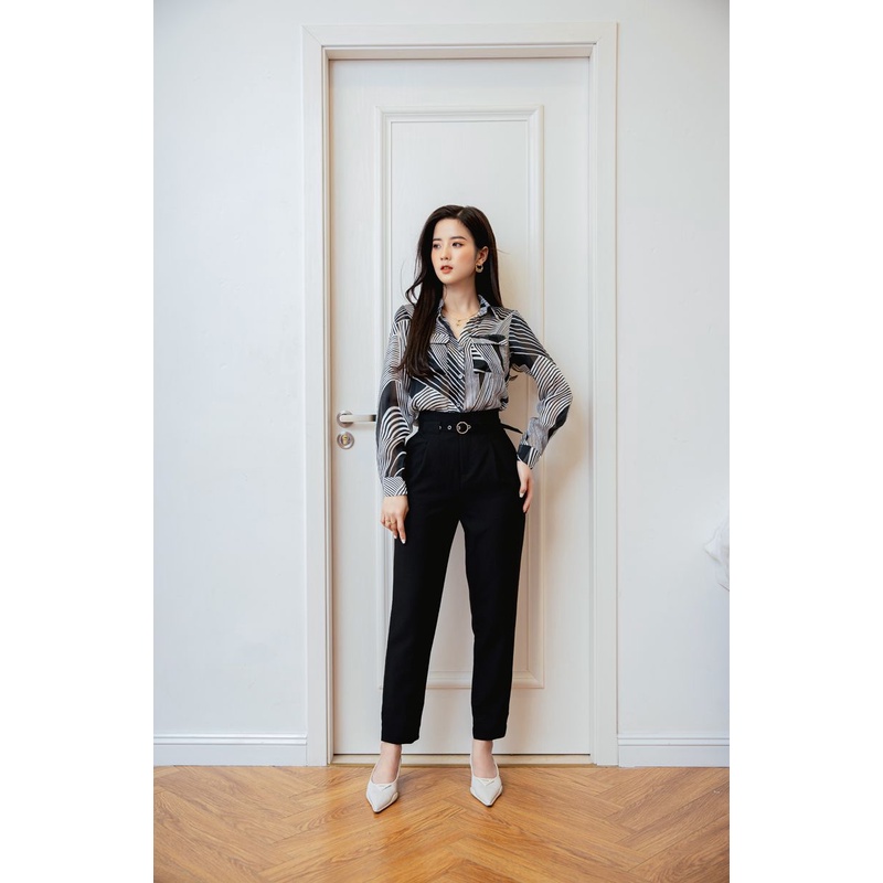Quần baggy cạp liền xếp ly
