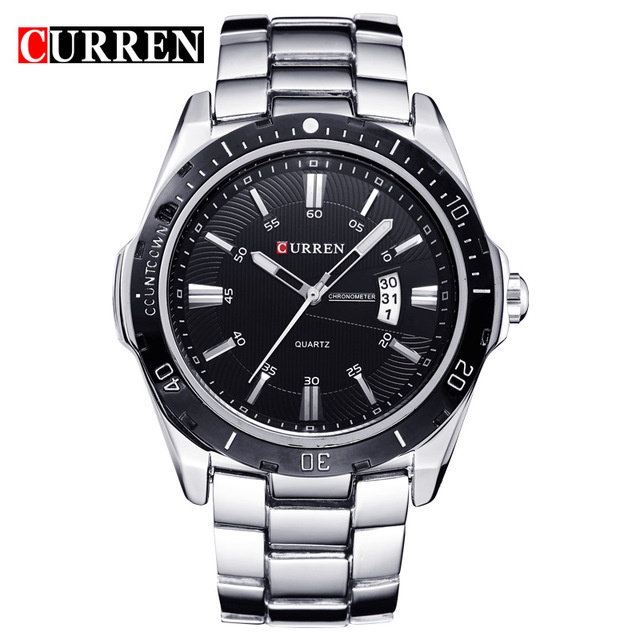 Đồng hồ quartz nam CURREN 8110X dây thép không gỉ phong cách kinh doanh