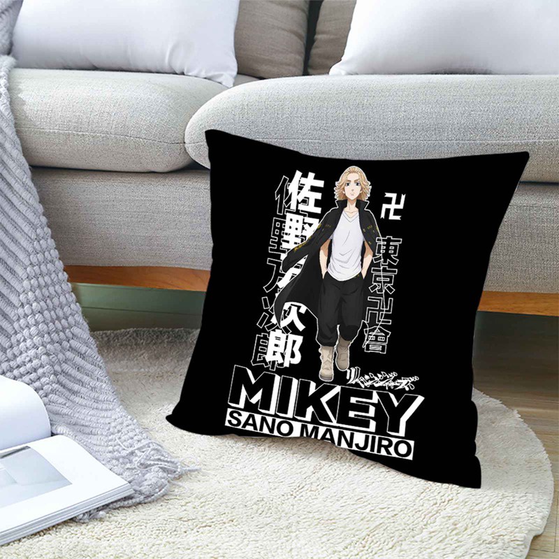 Vỏ bao gối in họa tiết hoạt hình Tokyo Revengers 45x45 độc đáo chất lượng cao