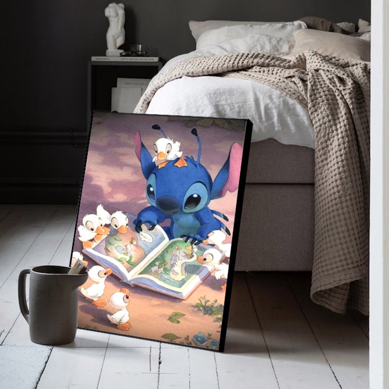 Bộ Tranh Đính Đá 5d Tự Hoàn Thành Hình Nhân Vật Stitch