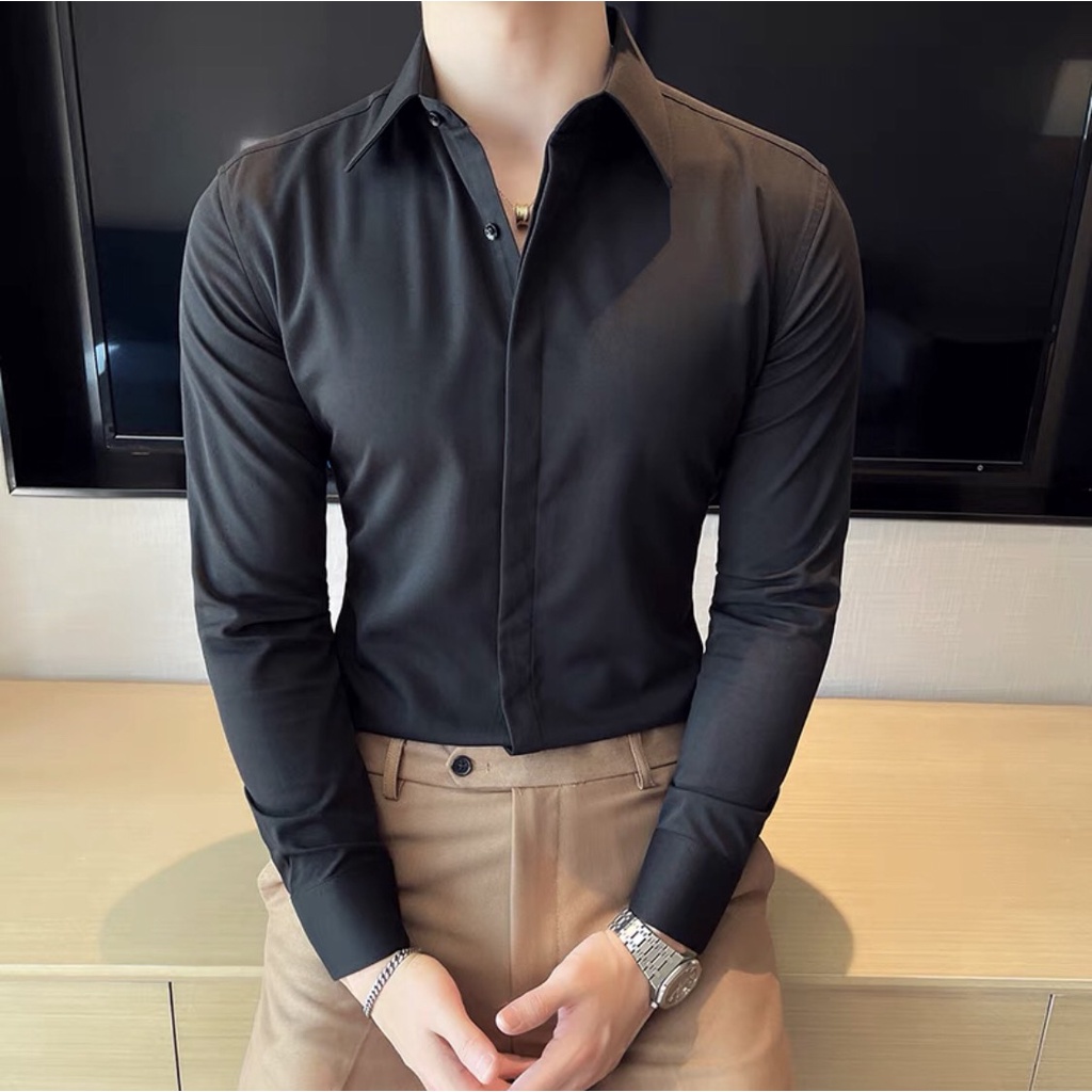 Áo sơ mi nam Jabasi trắng ,đen ,xanh than, xám cao cấp không bai màu ko nhăn fom chuẩn đóng gói kỹ