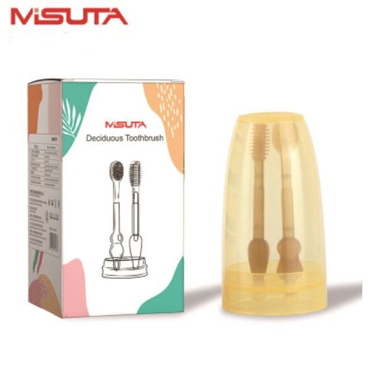 Bàn chải đánh răng kèm dơ lưỡi silicon, dành cho bé từ 0 đến 18 tháng giúp răng miệng bé được sạch sẽ hơn