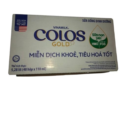 Sữa uống dinh dưỡng Vinamilk ColosGold miễn dịch khỏe tiêu hóa tốt sữa non 24h  hộp 110ml(thùng 48 hộp)