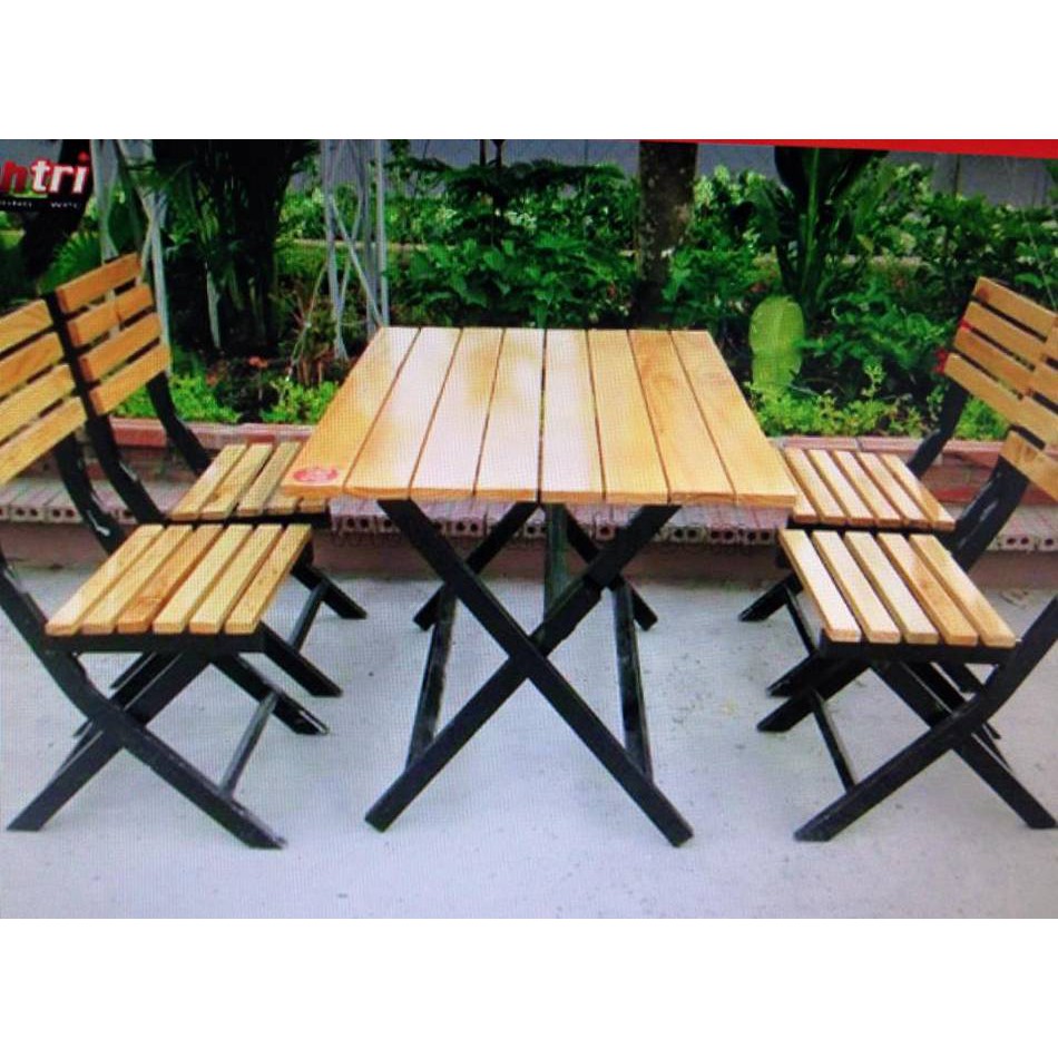 bàn ghế gỗ xếp cafe, quán nhậu sân vườn