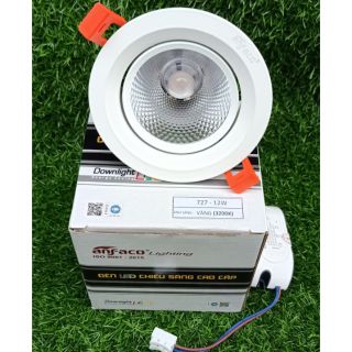 Đèn Led Downlight âm trần chiếu điểm, LED âm trần COB 12w Phi 90 Anfaco 727