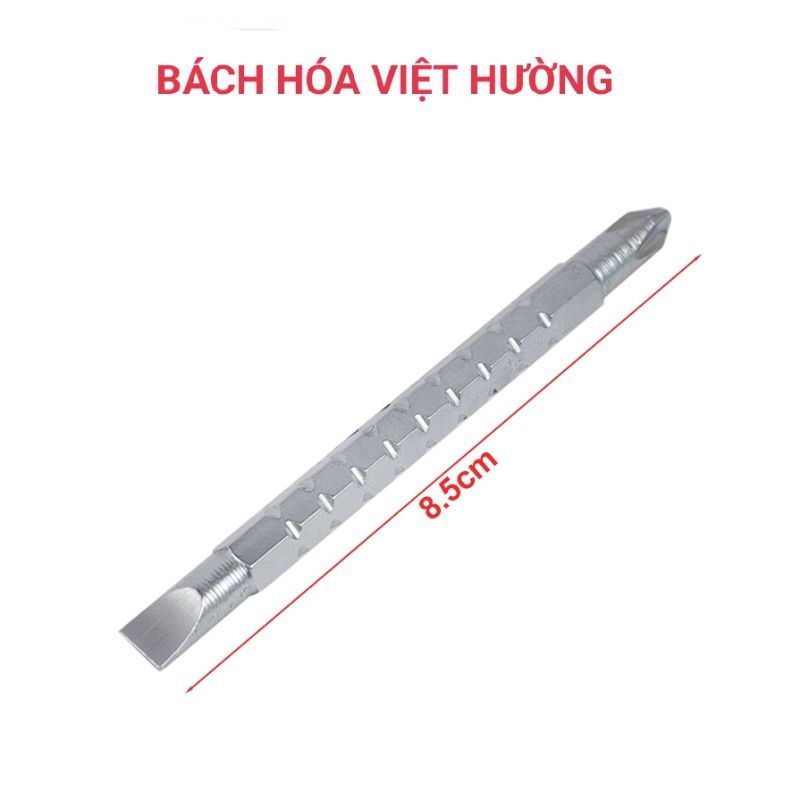 Tô vít lùn Protek 2 đầu thay thế 2 cạnh + 4 cạnh, tua vít tay cầm có gai trợ lực tốt, tuốc nơ vít 10cm cho thợ sửa máy