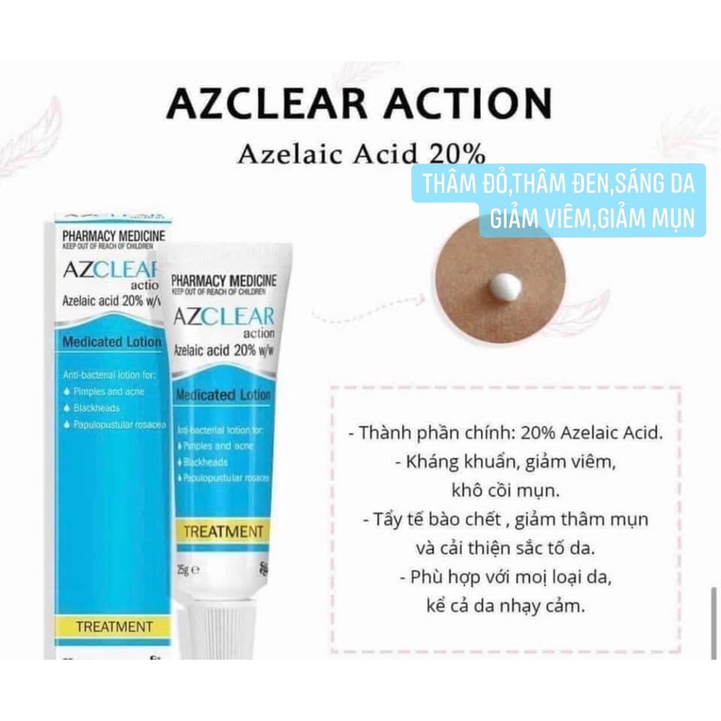 CHUẨN ÚC - GIÁ RẺ VÔ ĐỊCH SIÊU GIẢM GIÁ THÁNG PHÁI ĐẸP Kem Azclear Action Lotion 25G