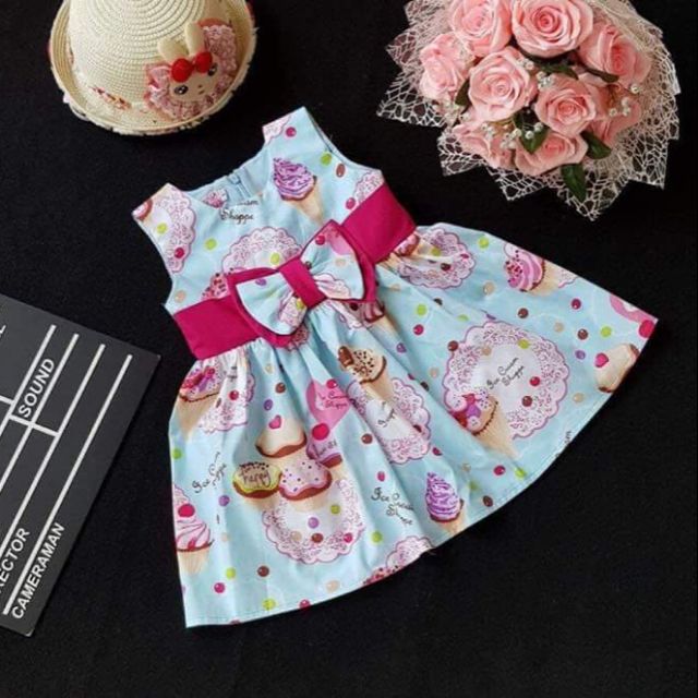 Đầm kate cho bé có nơ thắt eo sau siêu đẹp bio n ll ib nhanh dùm e nhé sỉ ib cắt lô đủ màu sắc theo hình sỉ chốt nhanh