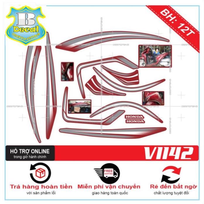 ( Quí khách vui lòng mang ra tiệm cho thợ dán ) Tem VISION 2016 DÁN XE ĐỎ [Bi Decal]