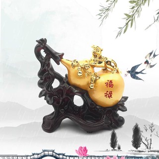 Hồ lô vàng đế gỗ vật phẩm phong thủy
