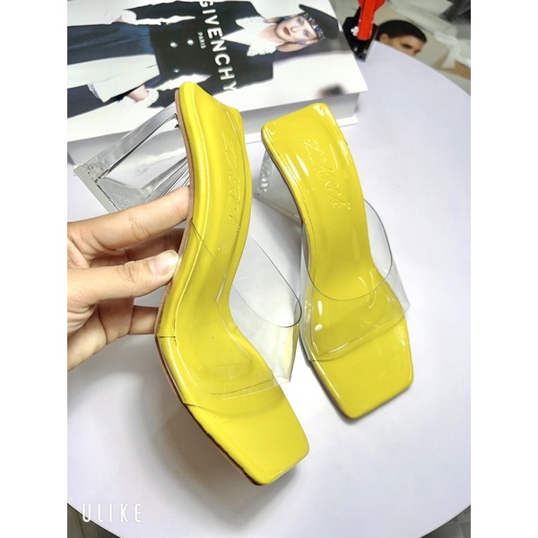 Giày gót tam giác quai bản MIKA gót trong suốt xinh xắn hót