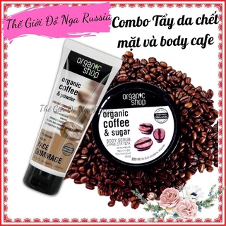 Combo tẩy da chết mặt toàn thân cà phê của Nga