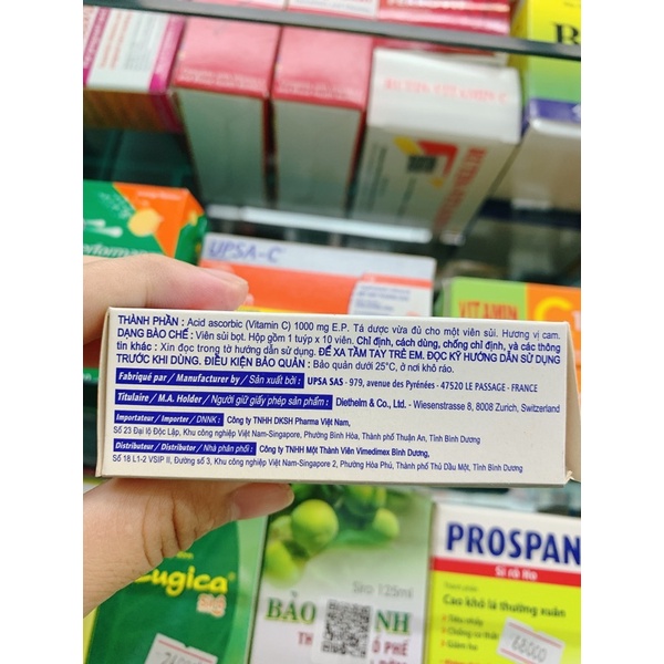 Viên sủi UPSA C - Hộp 10 viên