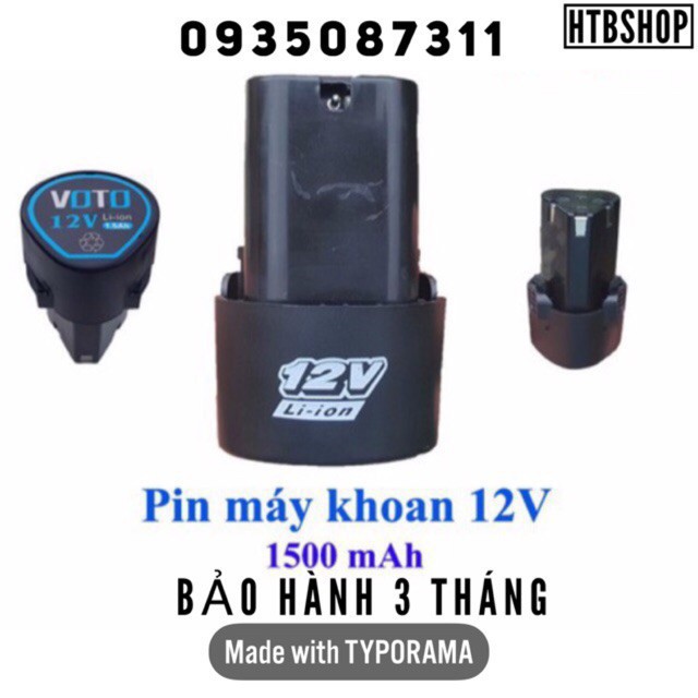 Pin Máy khoan 12V VOTO (Bảo Hành 3 Tháng)