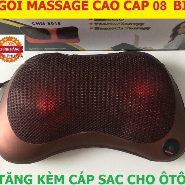 [LOẠI 1] GỐI MASSAGE 8 BI HỒNG NGOẠI GIẢM CĂNG THẲNG MỆT MỎI