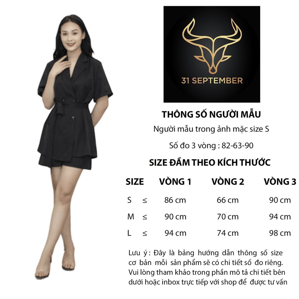 Set áo vest Yetu thắt eo kèm quần hàng chất lượng cao 31 SEPTEMBER S006 | BigBuy360 - bigbuy360.vn