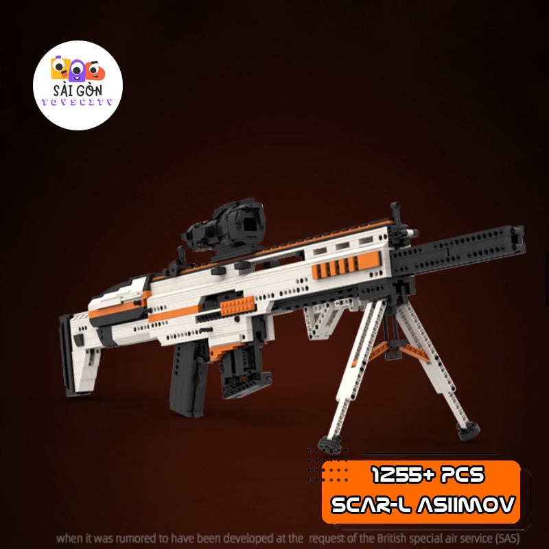 Đồ Chơi Lắp Ráp Rèn Luyện Trí Tuệ Mô Hình CSGO PUBG Súng Scar-L Asiimov Cực Hot Trong PUBG Với 1255+ PCS - MOC Kevin183