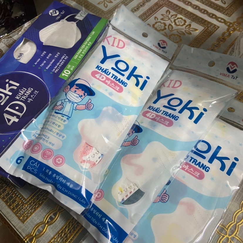 Khẩu trang kháng khuẩn trẻ em 4D Yuki công nghệ nhật bản (6c/bịch)