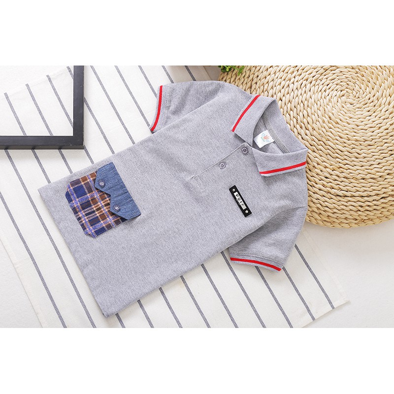 Áo thun polo cotton thời trang mùa hè cho bé trai