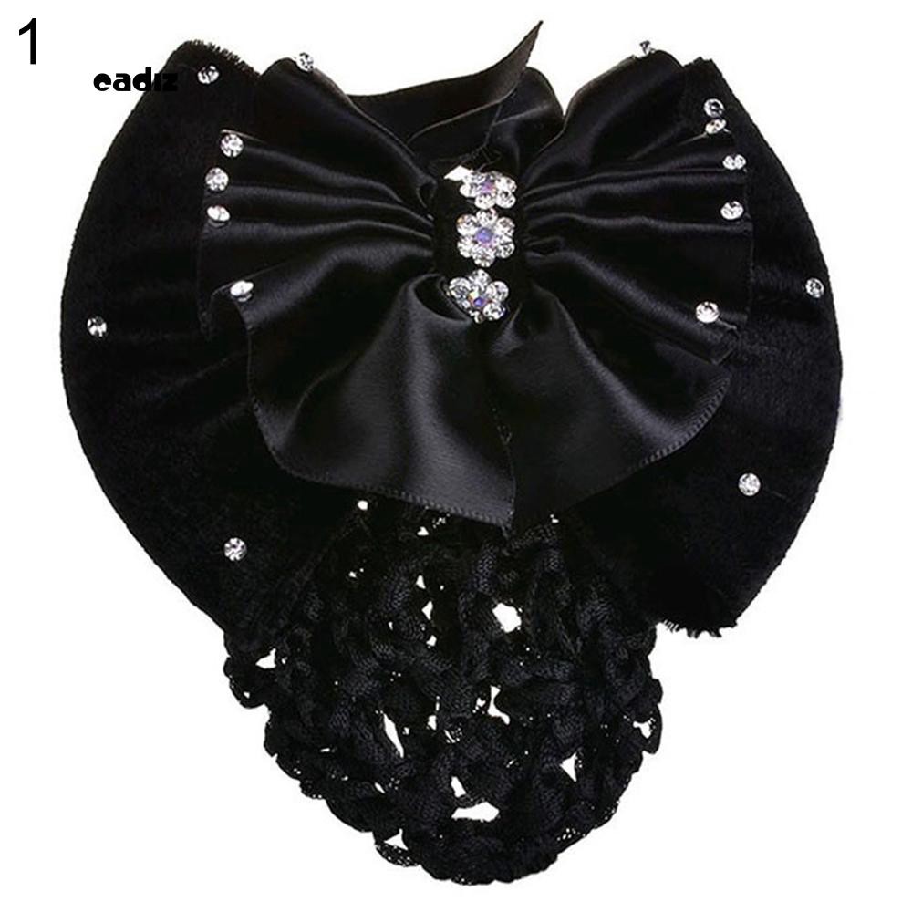 Kẹp búi tóc lưới công sở hình nơ to xinh xắn hợp thời trang cho nữ