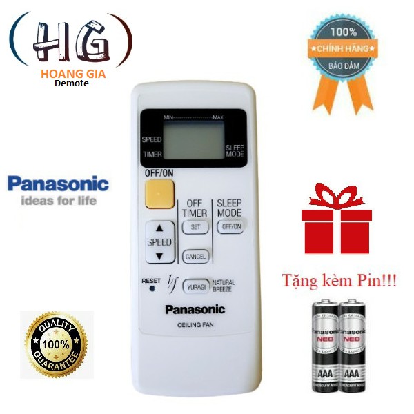 Điều khiển quạt trần Panasonic 5 cánh các dòng F-60 WWK- Hàng mới chính hãng 100% Tặng kèm Pin